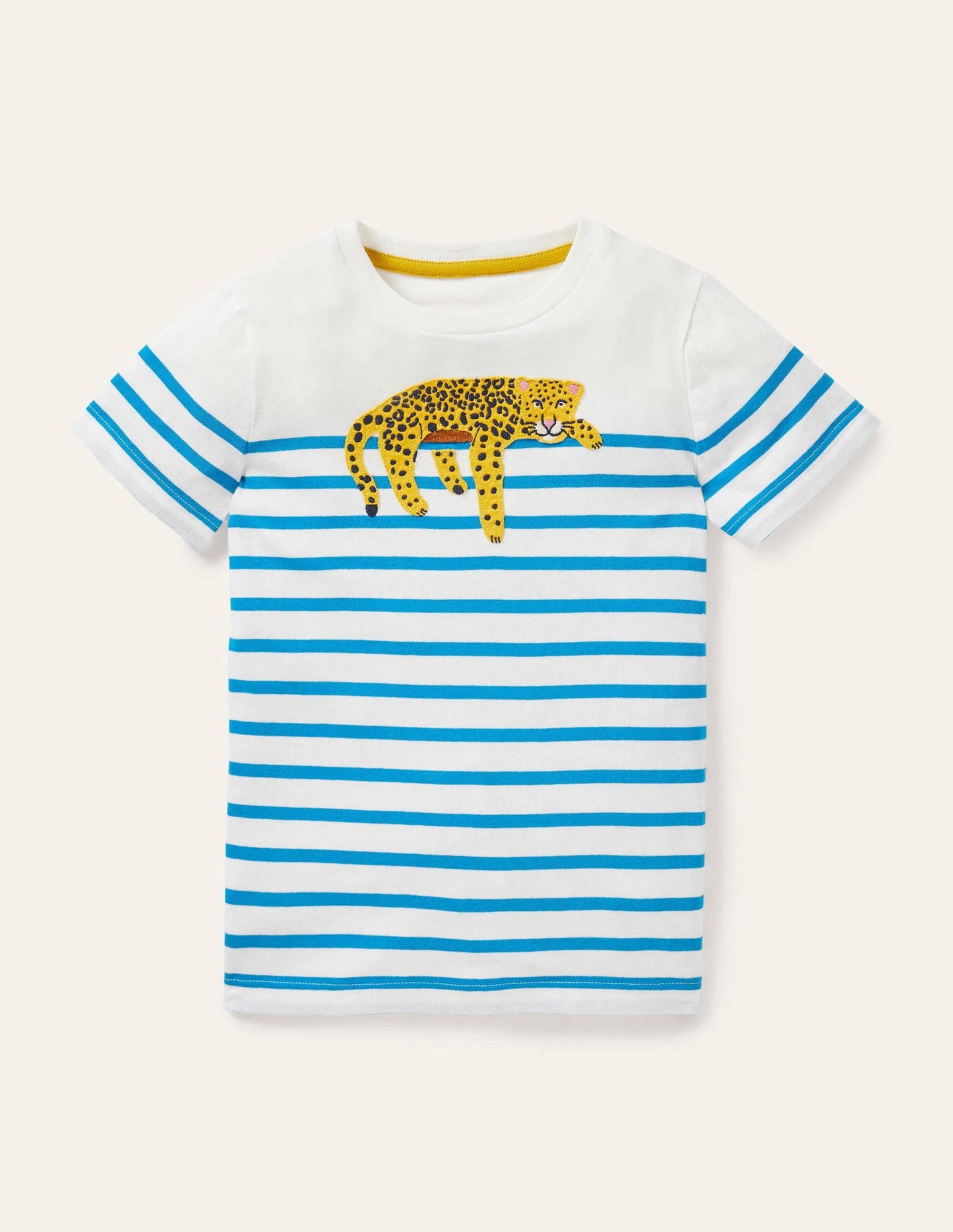Animal Breton T-shirt-Malibu Blue/Ivory Leopard