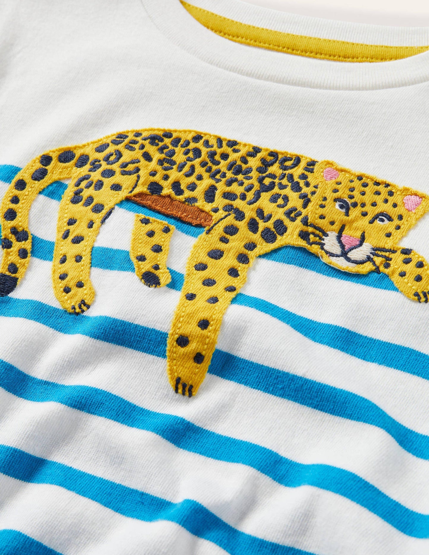 Animal Breton T-shirt-Malibu Blue/Ivory Leopard