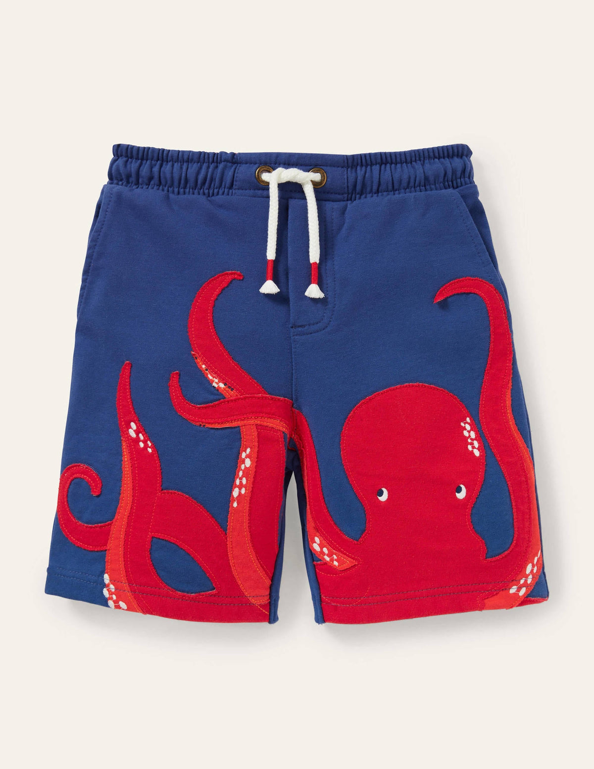 Appliqué Sweatshorts-Starboard Blue Octopus