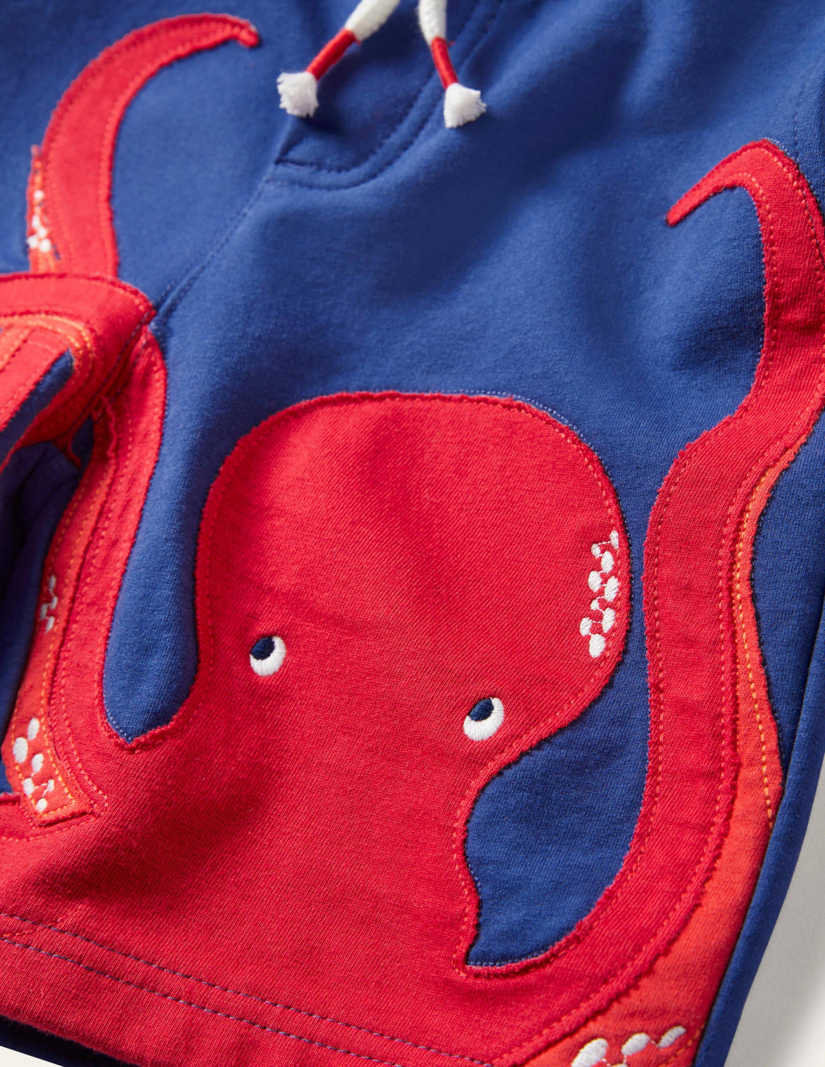 Appliqué Sweatshorts-Starboard Blue Octopus