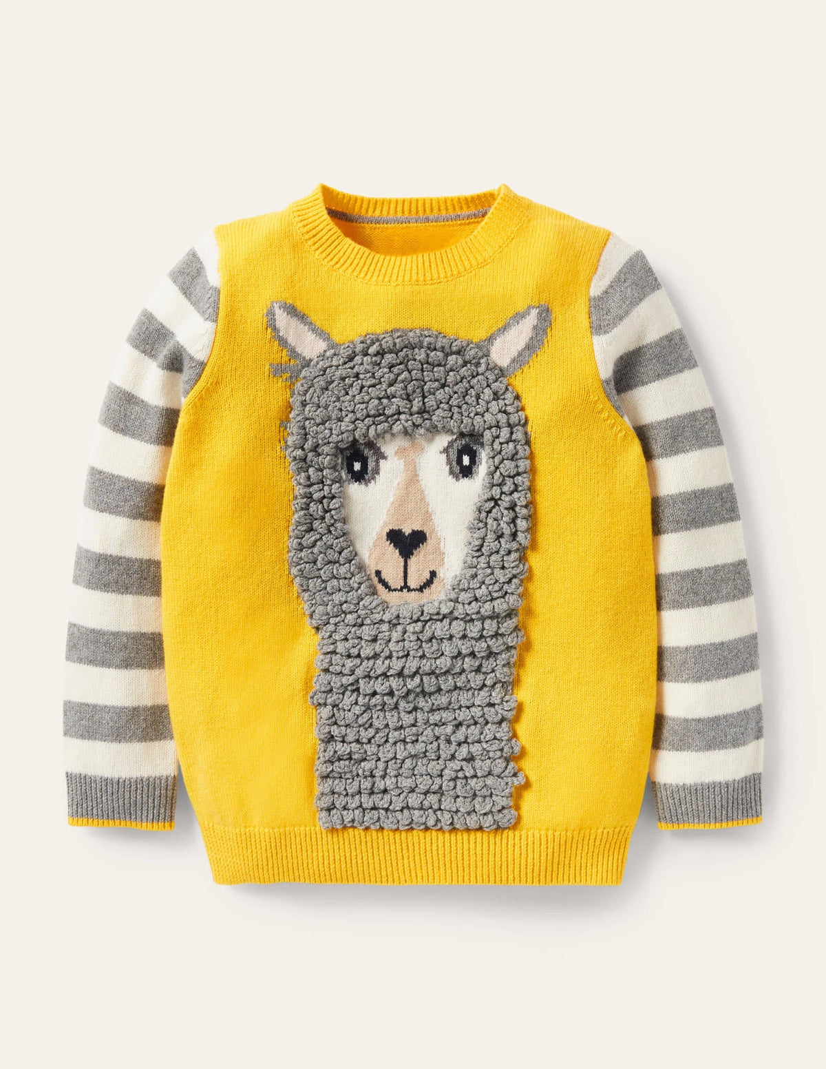 Animal Crew Neck Sweater-Sweetcorn Yellow Alpaca