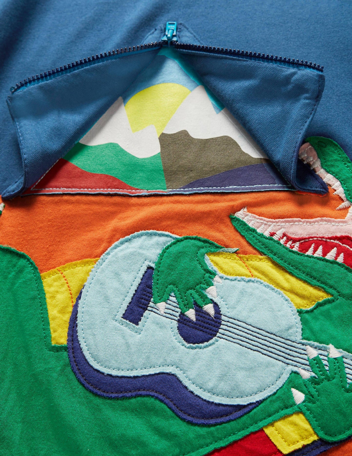Adventure Zip T-shirt-Aqua Blue Camping Crocodile