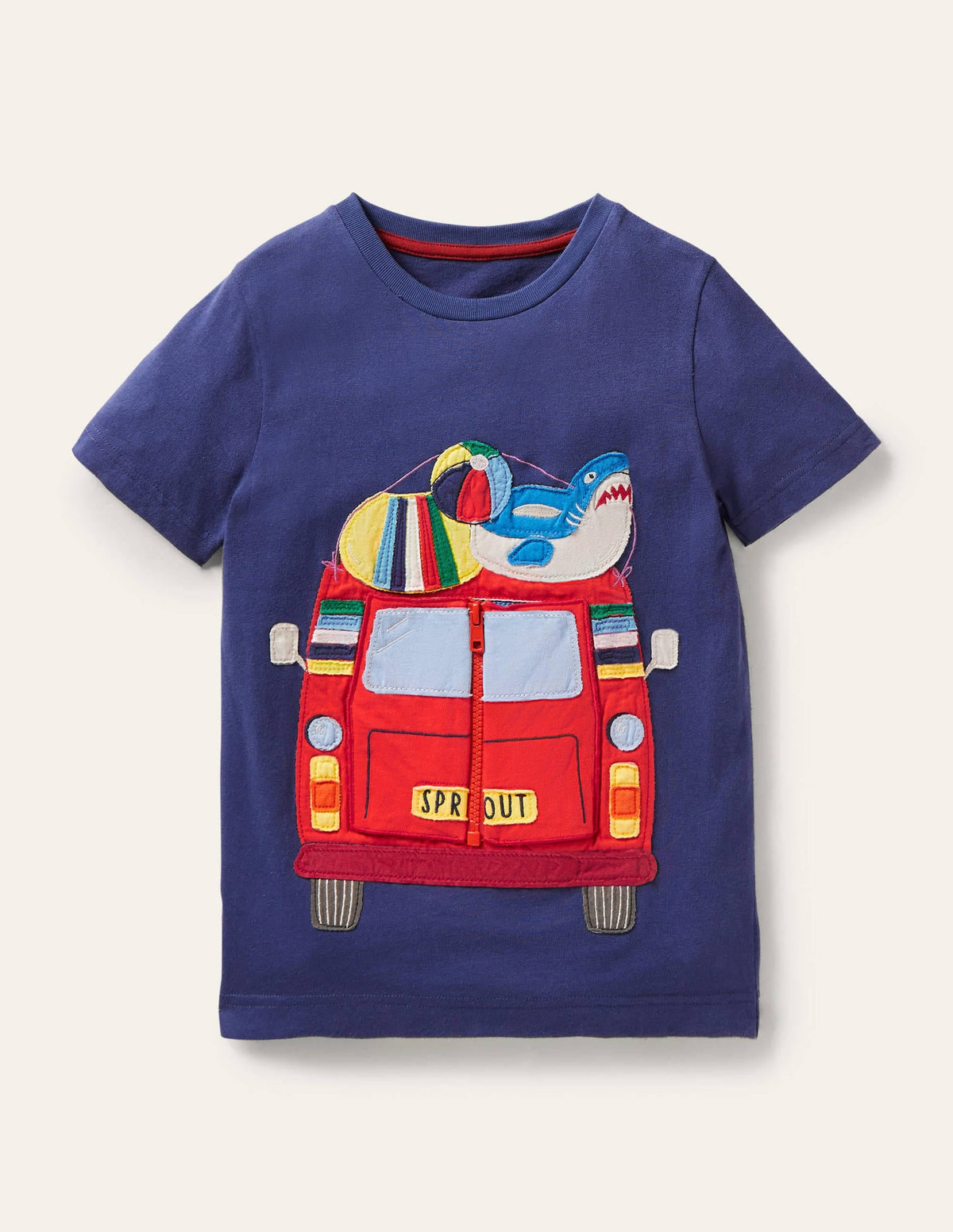 Adventure Zip T-shirt-Starboard Blue Camper Van