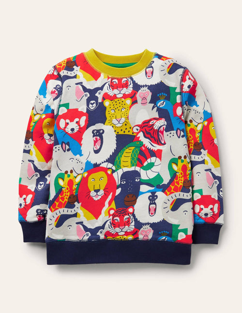 Appliqué Scene Sweatshirt-Multi Bonkers Jungle