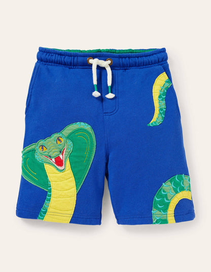 Appliqué Sweatshorts-Bright Marina Snake