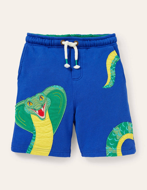Appliqué Sweatshorts-Bright Marina Snake