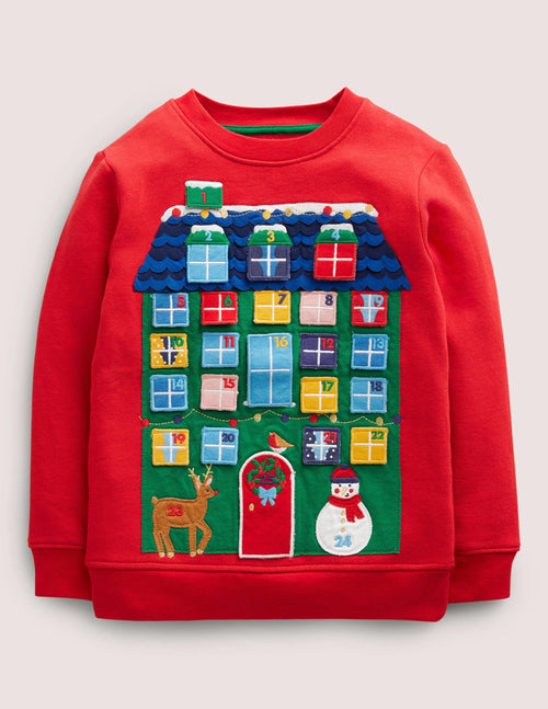 Advent Calendar Sweatshirt-Rockabilly Red