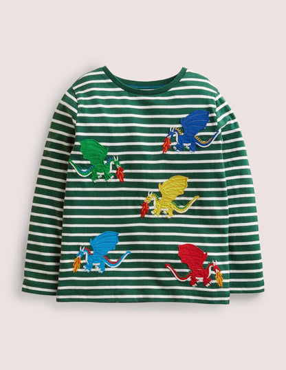 Appliqué Breton T-shirt-Trekking Green Dragons