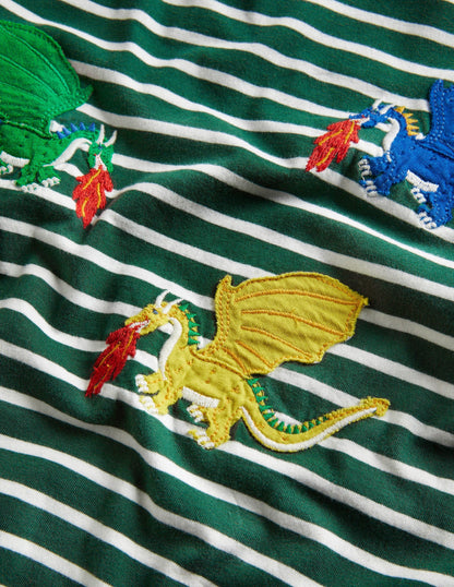 Appliqué Breton T-shirt-Trekking Green Dragons
