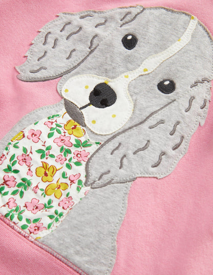 Appliqué Hoodie-Formica Pink Puppy