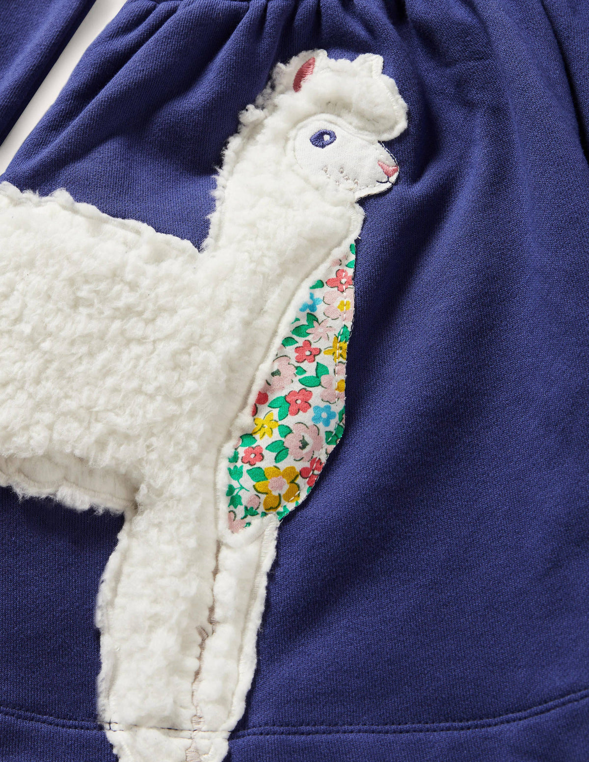 Appliqué Sweatshirt Dress-Starboard Blue Animals