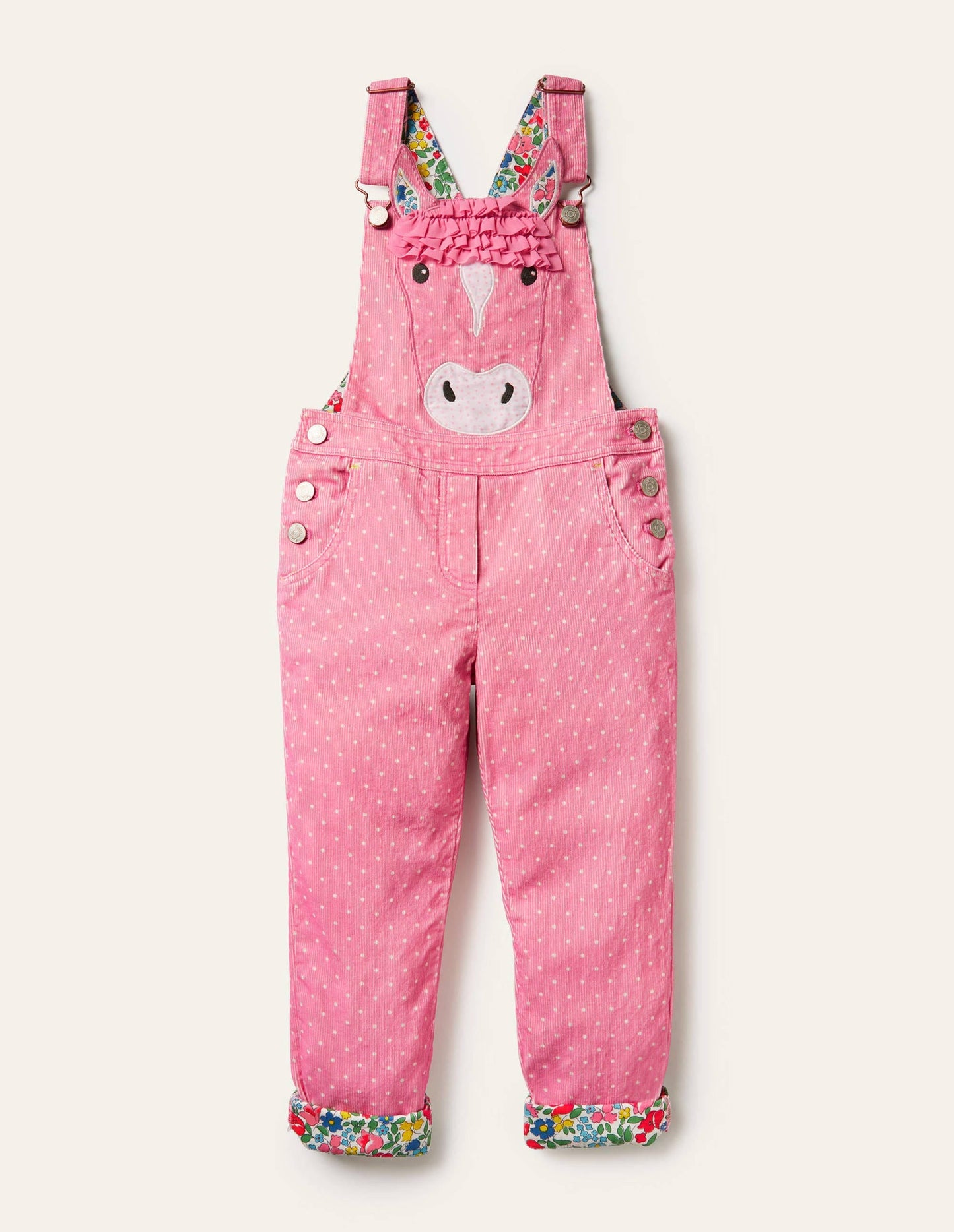 Appliqué Horse Overalls-Formica Pink