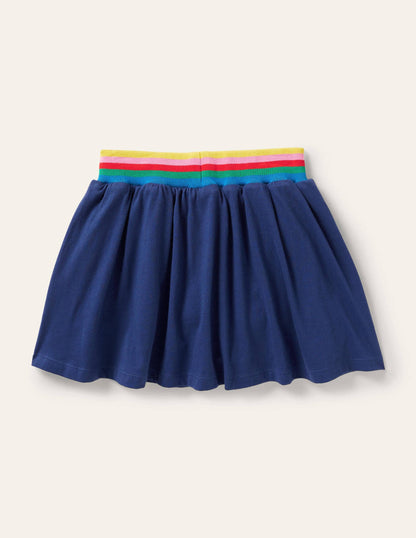 Applique Jersey Skort-Starboard Blue Weather