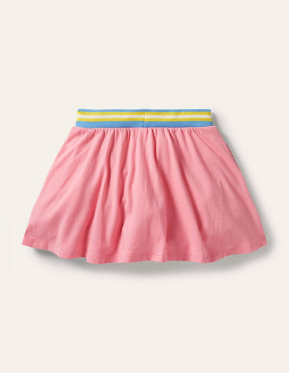 Applique Jersey Skort-Pink Lemonade Bee
