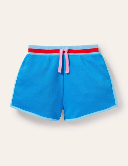Appliqué Jersey Shorts-Moroccan Blue Rainbow