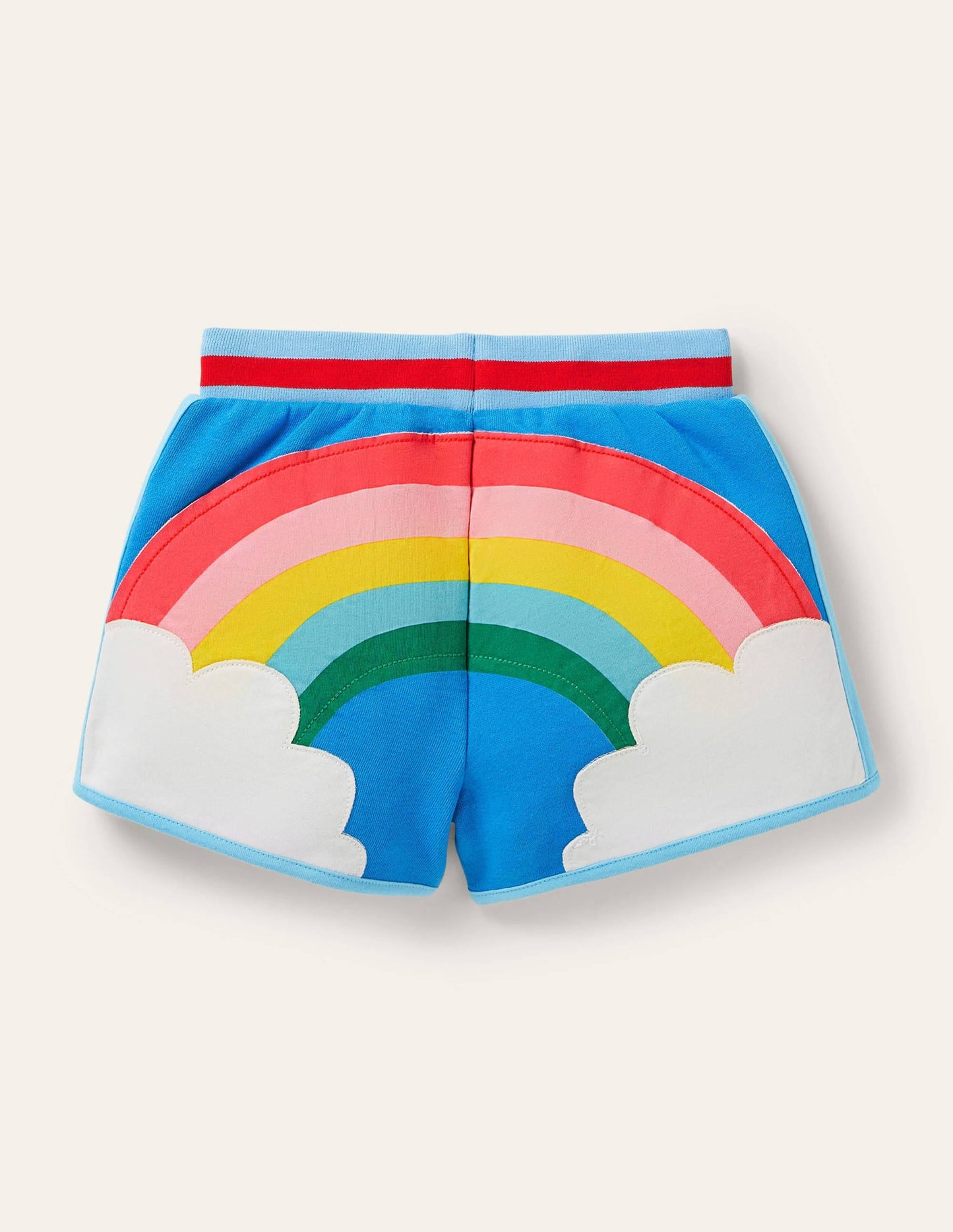 Appliqué Jersey Shorts-Moroccan Blue Rainbow