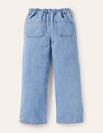 Appliqué Jeans-Mid Vintage Denim Flamingo