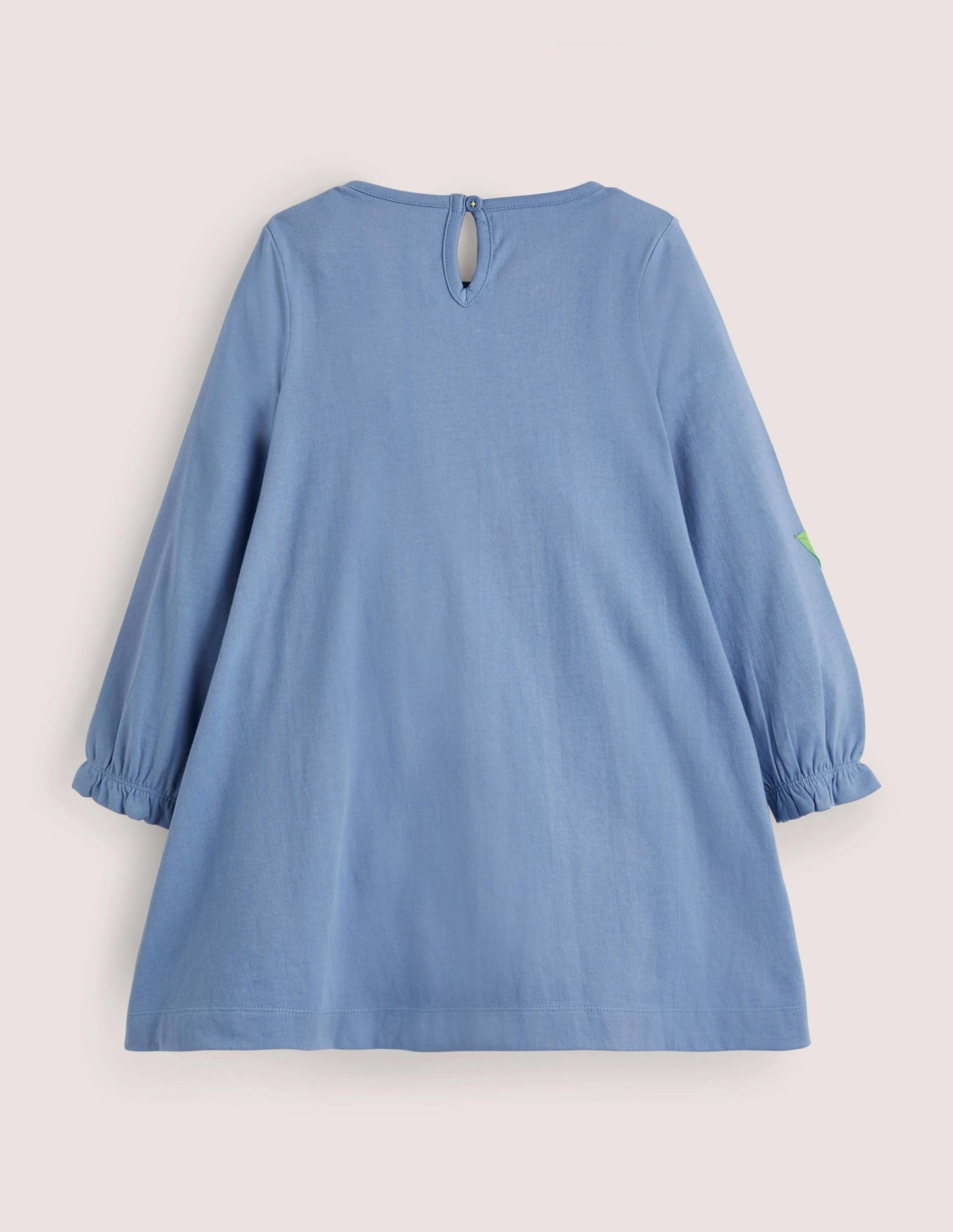 Appliqué Jersey Dress-Riviera Blue Woodland Animals