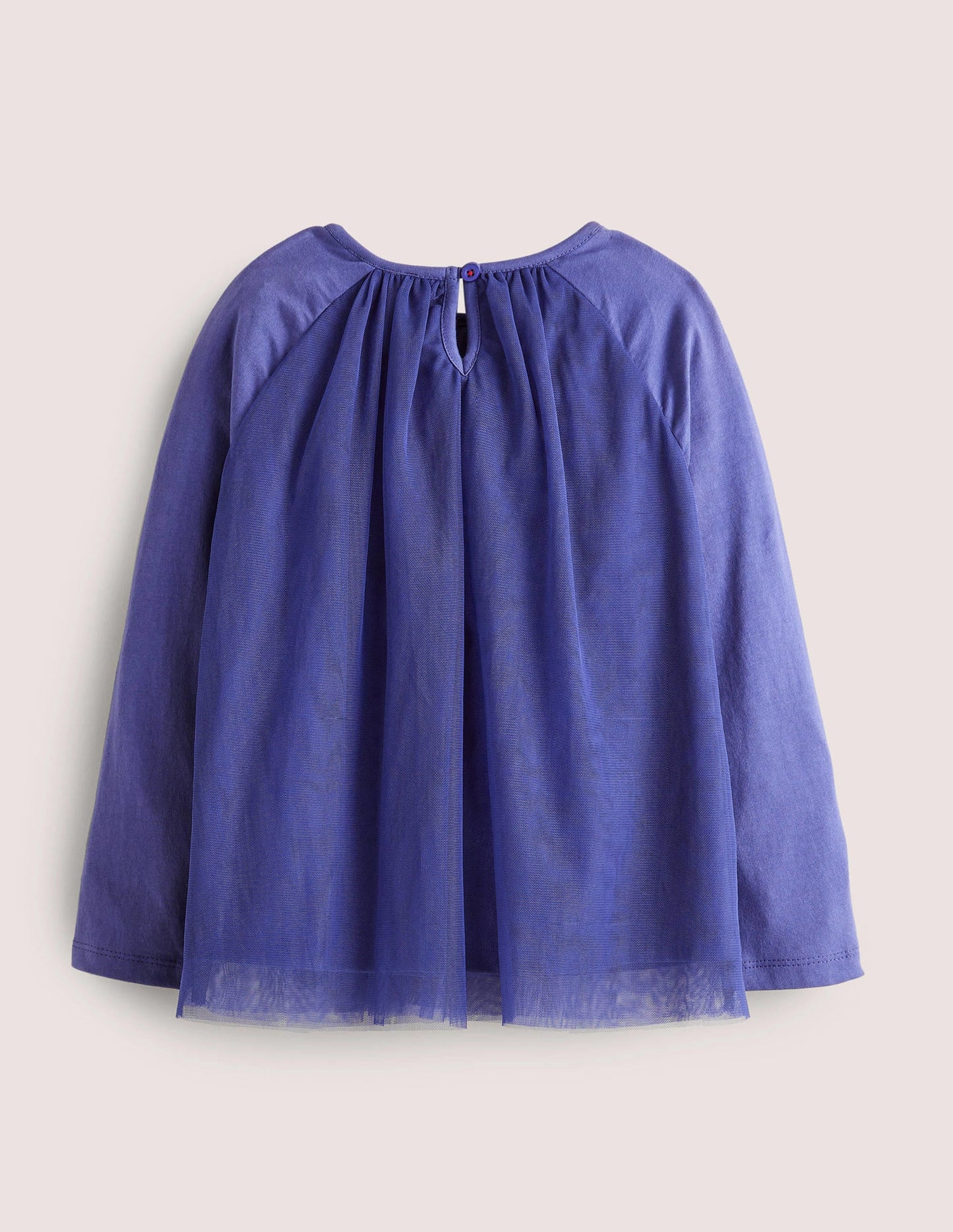 Appliqué Tulle Top-Starboard Blue Flutter Hearts