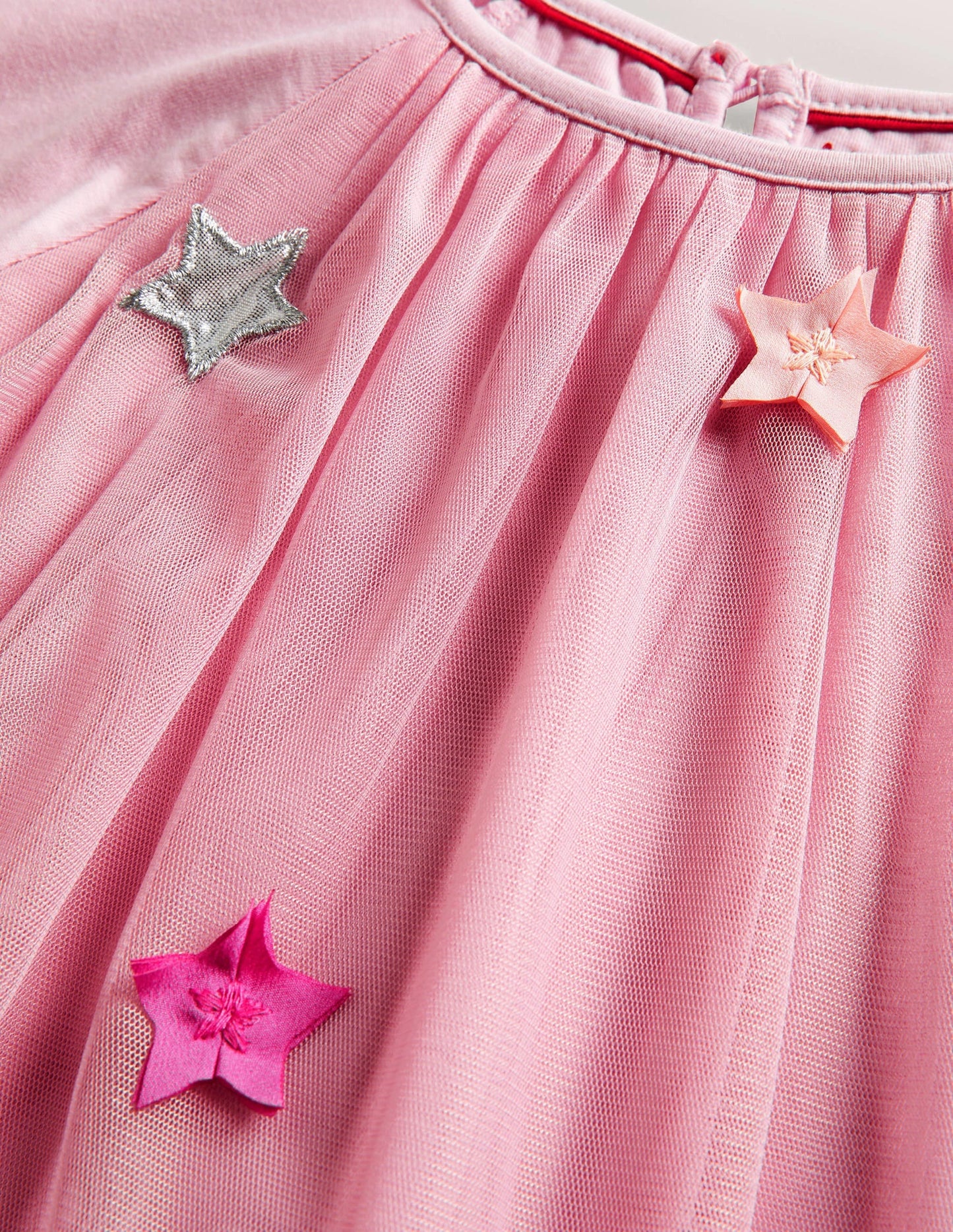 Appliqué Tulle Top-Cameo Pink Flutter Stars