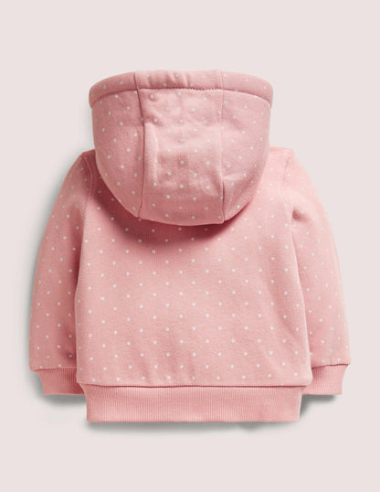 Appliqué Shaggy Hoodie-Boto Pink Chickens