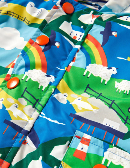 3-in-1 Printed Jacket-Multi Coastal Scene