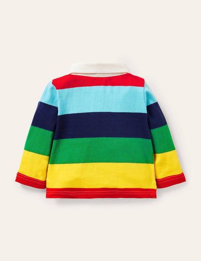 Appliqué Rugby T-shirt-Multi Rainbow