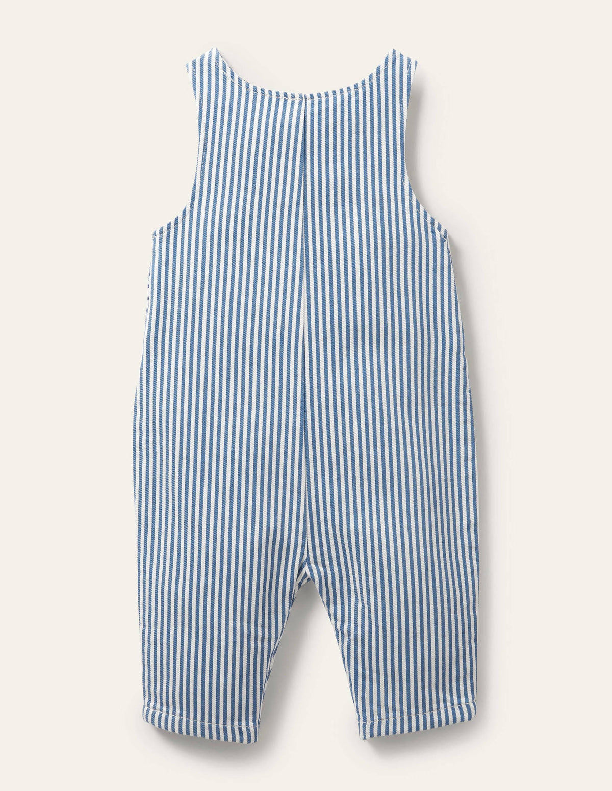 Appliqué Woven Romper-Ivory/Elizabethan Blue Puffins