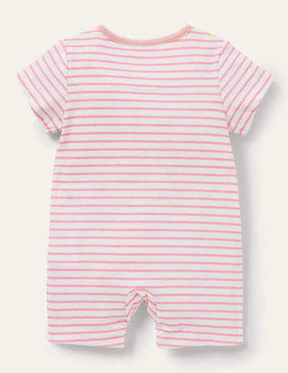 Appliqué Jersey Romper-Rainbow Animals
