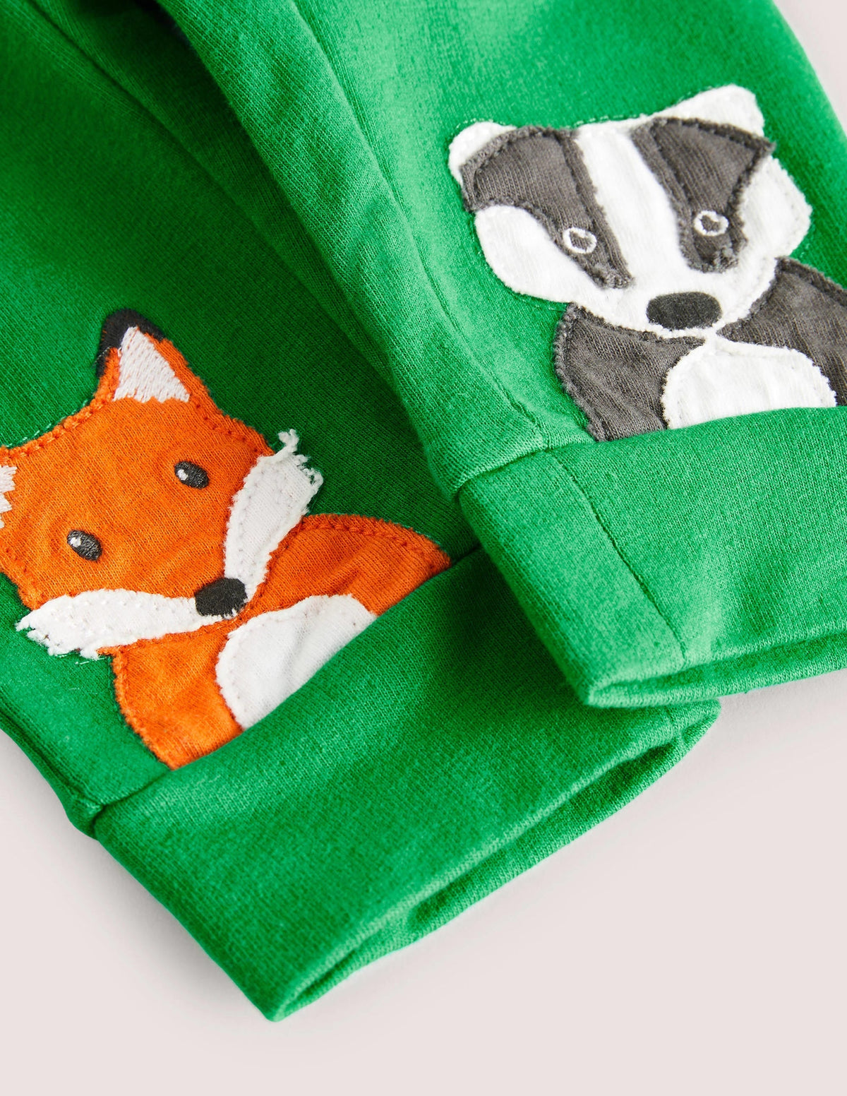 Appliqué Jersey Bottoms-Highland Green Animals