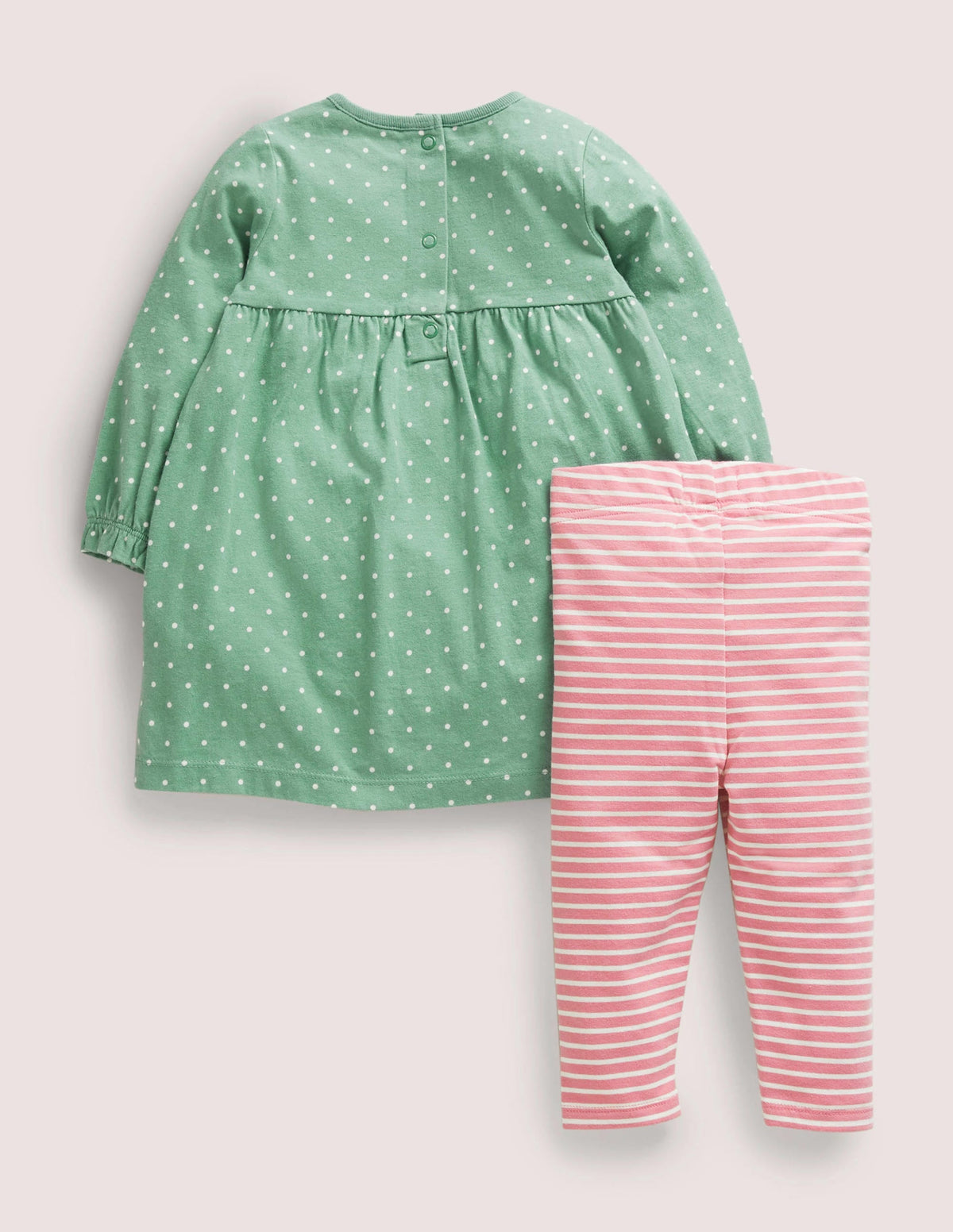 Appliqué Dress and Legging Set-Green Festive Friends