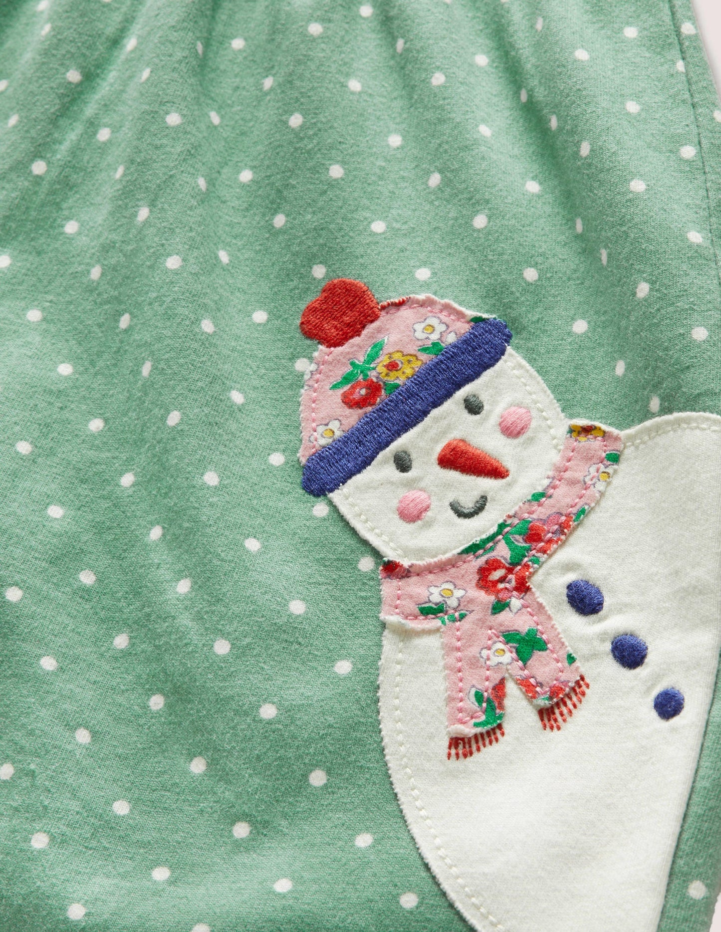 Appliqué Dress and Legging Set-Green Festive Friends