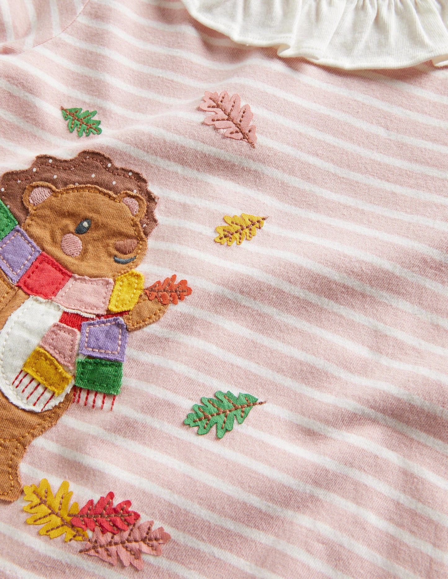 Appliqué Graphic T-Shirt-Boto Pink/Ivory Hedgehog