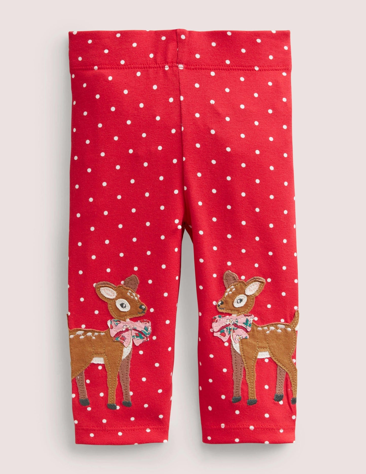 Appliqué Leggings-Rockabilly Red Deers