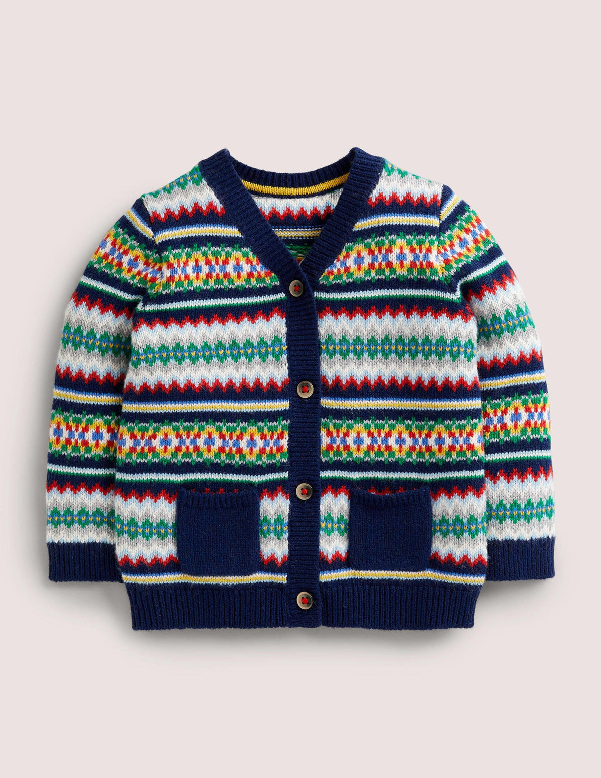 All-over Fair Isle Cardigan-Starboard Blue Multi Fair Isle