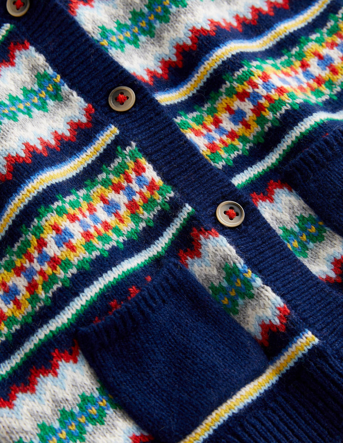 All-over Fair Isle Cardigan-Starboard Blue Multi Fair Isle