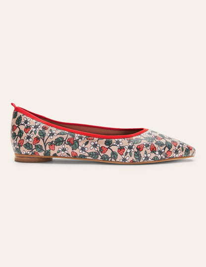 Almond Toe Ballerinas-Milkshake, Flora Berry