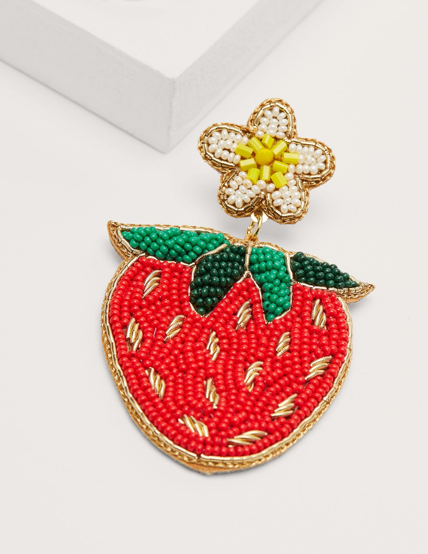Beaded Earrings-Strawberries