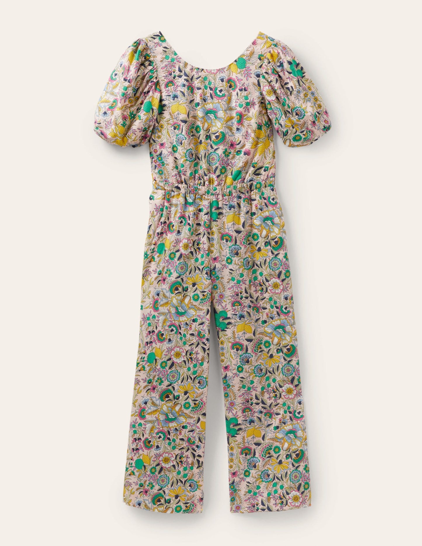 Back Detail Jumpsuit-Pink Tropic Meadow