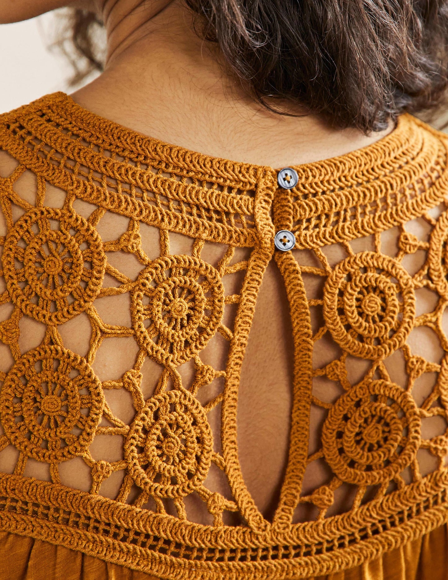 Anais Crochet Jersey Top-Frankincense