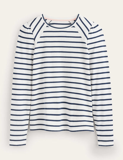 Arabella Stripe T-Shirt-Ivory, French Navy