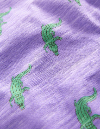 All-over Printed T-Shirt-Soft Lavender Purple Croc