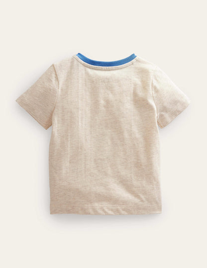 Appliqué T-shirt-Ivory Ducks