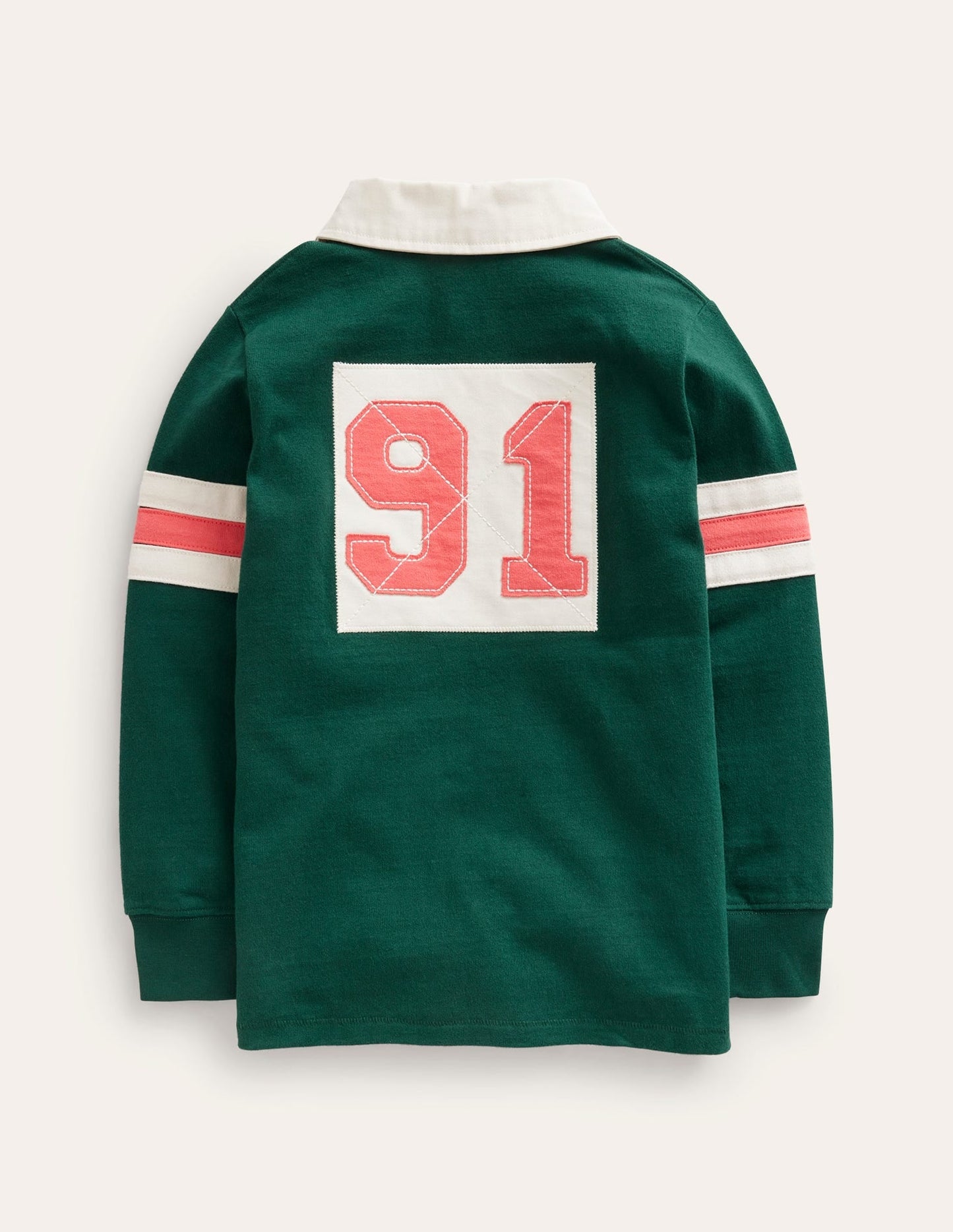 Appliqué Rugby Shirt-Deep Green