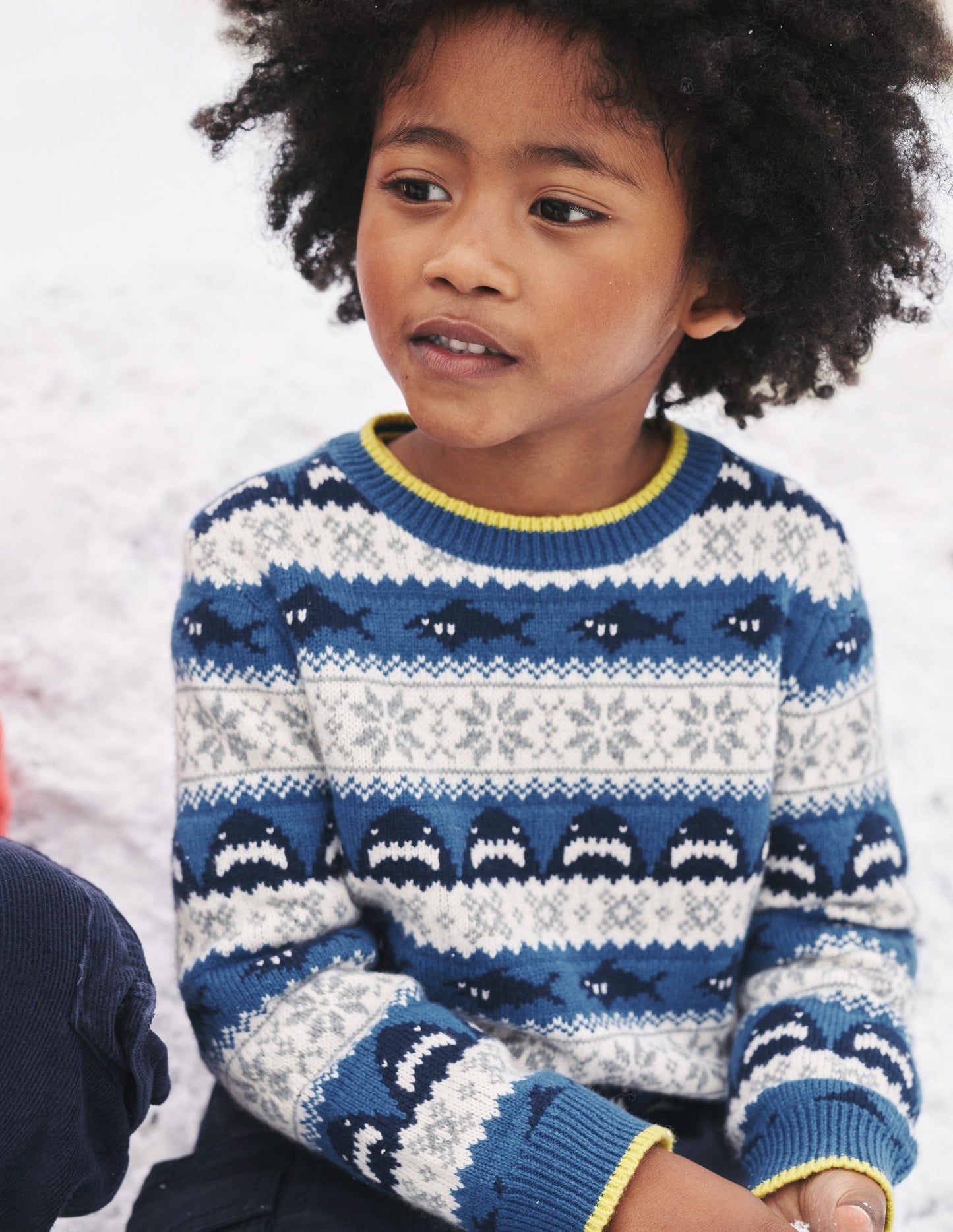 All Over Fair Isle Sweater-Dark Cobalt Sharks