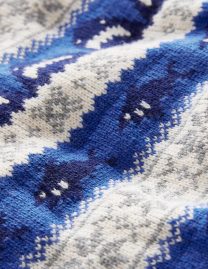 All Over Fair Isle Sweater-Dark Cobalt Sharks