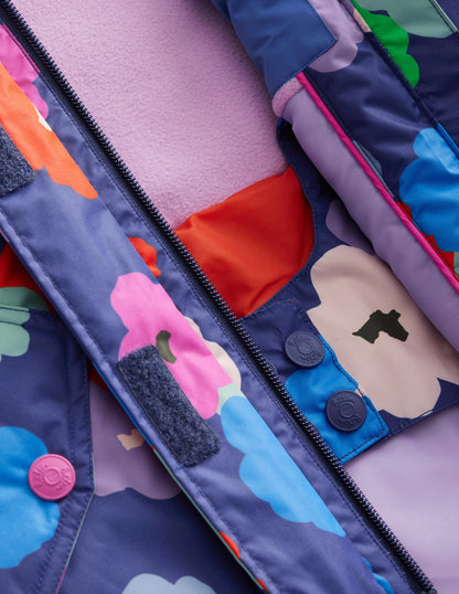 All-weather Waterproof Jacket-Navy Floral