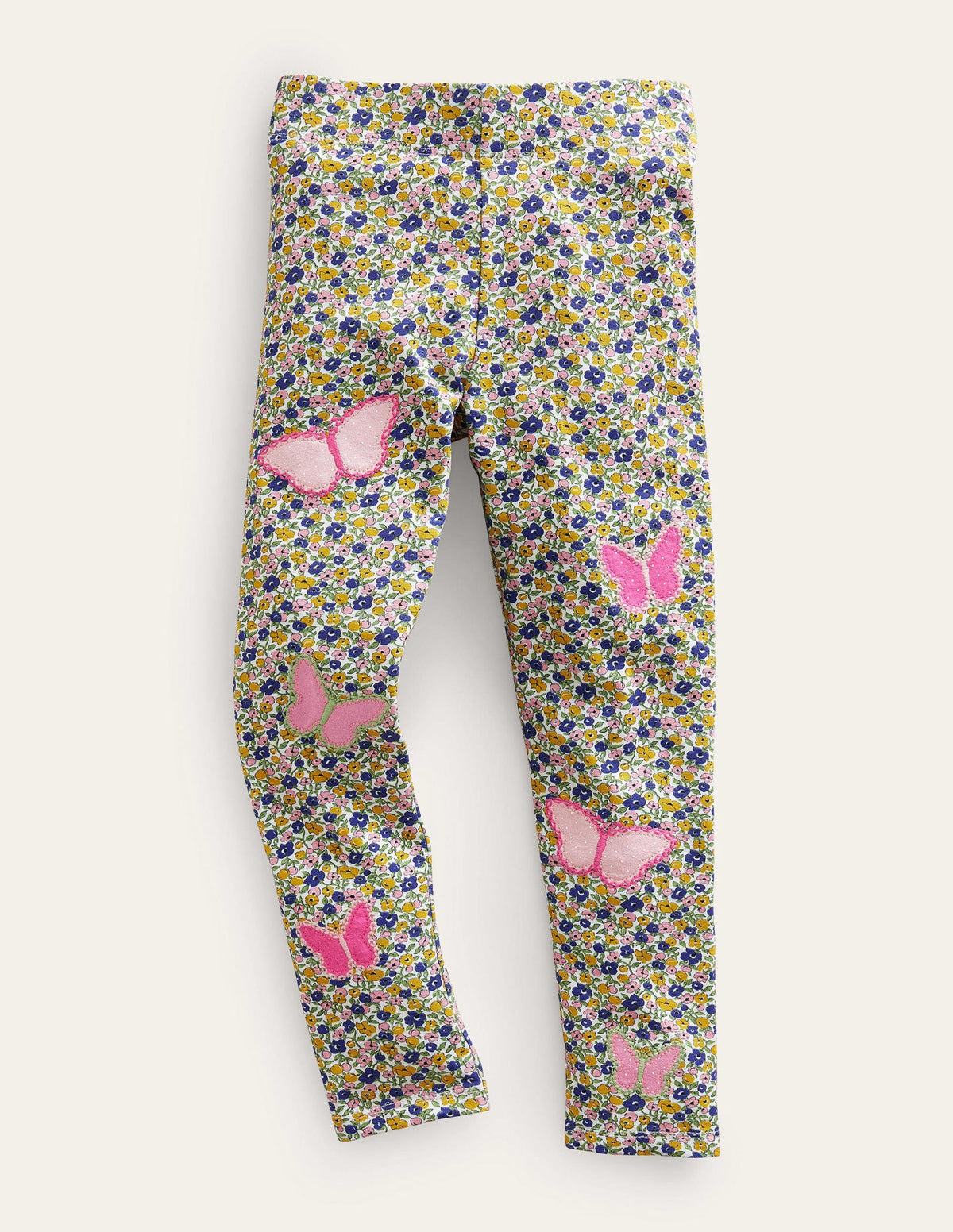 Appliqué Leggings-Multi Floral Butterfly