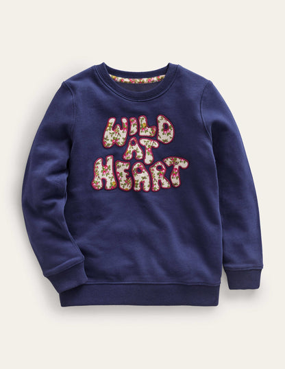 Applique Sweatshirt-College Navy