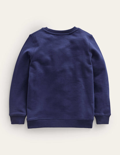 Applique Sweatshirt-College Navy